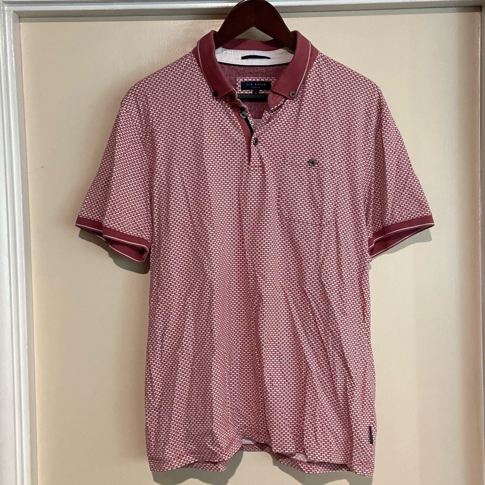 Ted Baker Geometric Print Cotton Polo